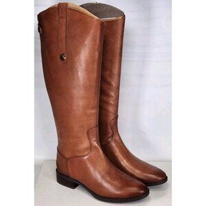 Sam Edelman Penny  Whiskey Brown Leather Riding Boots Zip 10 M